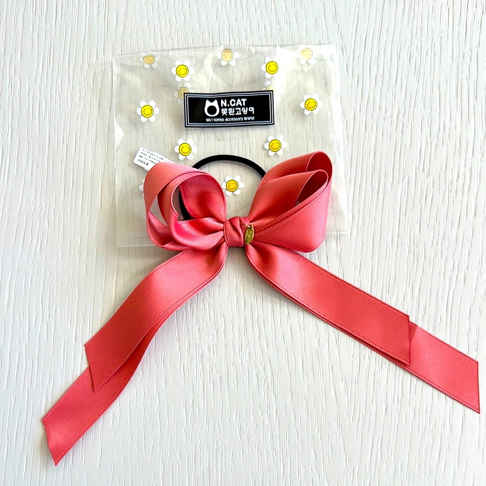 Cottagecore Boho Pink Bow Hair Tie by N.Cat